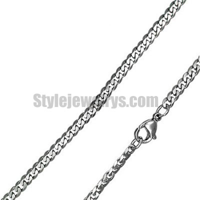 Stainless steel jewelry Chain 50cm - 55cm length box chain necklace w/lobster 4.5mm ch360256 - Click Image to Close